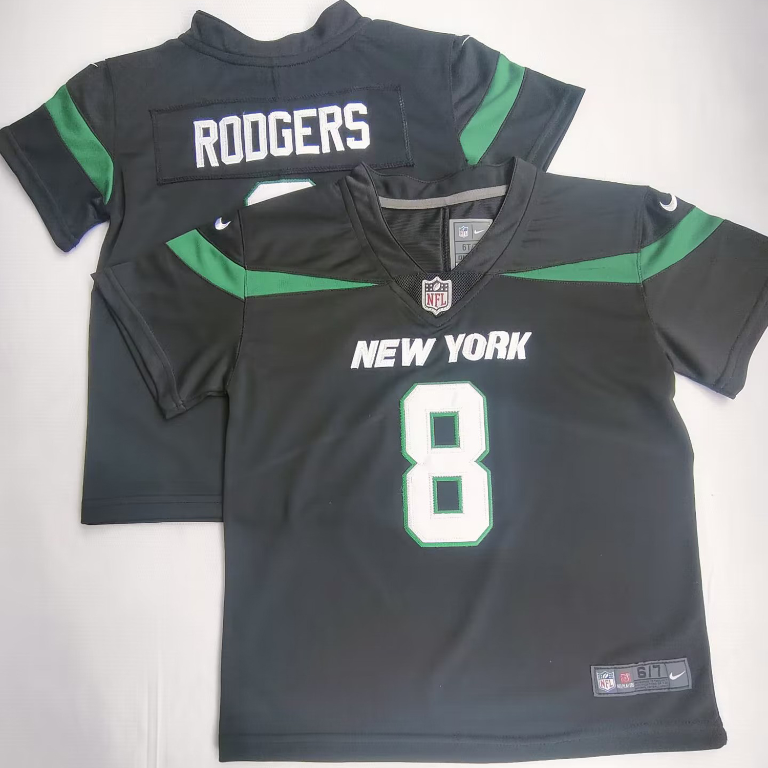 Toddler Nike New York Jets #8 Aaron Rodgers Black Team Color Stitched NFL Vapor Untouchable Limited Jersey